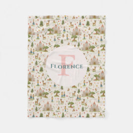 女の子の魔法のお洒落ピンクのおとぎ話の子供たち フリースブランケット