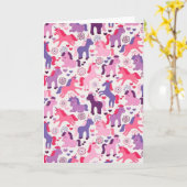 女の子の魔法のユニコーンの特別な願いのバースデー・カード カード (黄色い花)