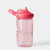 女の子の魔法のユニコーンパーソナライズされた子 ウォーターボトル (右面)