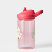 女の子の魔法のユニコーンレインボーキッズパーソナライズされた ウォーターボトル (左面)