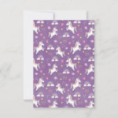 女の子の魔法の紫色のユニコーン 誕生日 サンキューカード (裏面)
