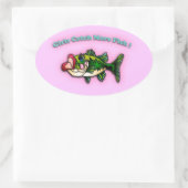 女の子の魚が増える 楕円形シール (バッグ)