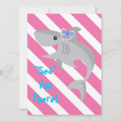 女の子の鮫のかみ傷は第2誕生会を誘います 招待状 (裏面)