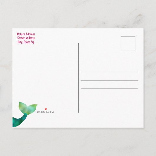 女の子の黒い人魚フェイクなホイルのアフリカ系アメリカ人 インビテーションポストカード (裏面)