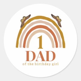 女の子の1歳の誕生日をお祝いするパパ ラウンドシール