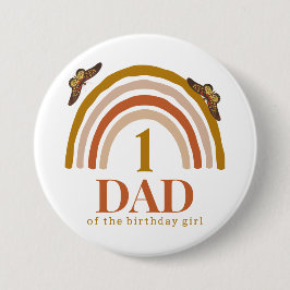 女の子の1歳の誕生日をお祝いするパパ 缶バッジ
