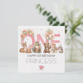 女の子の1歳の誕生日カード シーズンカード (スタンド正面)