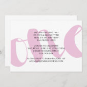 女の子の1歳の誕生日パーティー招待状 招待状 (正面/裏面)