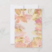 女の子の1歳の誕生日ピンクエクルサファリ 招待状 (裏面)