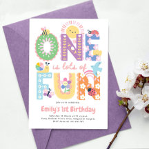女の子の1歳の誕生日招待状, 1歳はとっても楽しい