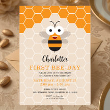女の子の1歳の誕生日 初めてのBee-Day 可愛いハチ