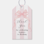 女の子の1歳誕生日ありがとう ギフトタグ (正面)