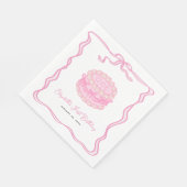 女の子の1歳誕生日はピンクのリボンで スタンダードランチョンナプキン (角)