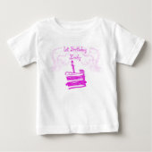 女の子の1歳誕生日チュチュTシャツ ベビーTシャツ (正面)