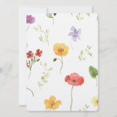 女の子の1歳誕生日 | ワイルドフラワー招待状 招待状 (裏面)