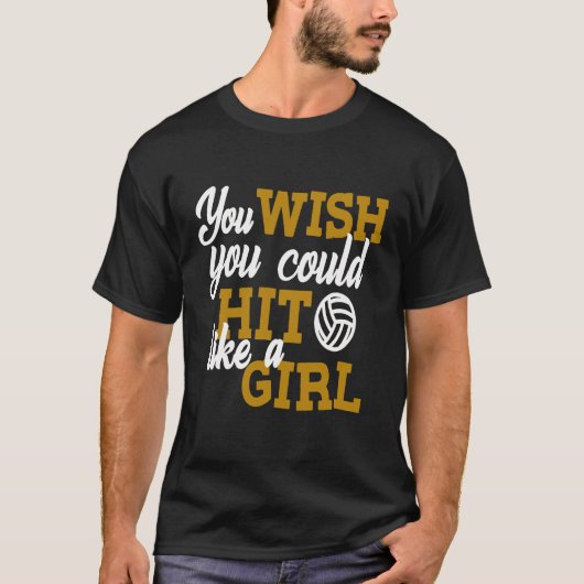 女の子の10代のバレーボールが女の子のようにヒット Tシャツ (正面)