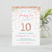 女の子の10歳の誕生日パーティー招待状 招待状 (スタンド正面)