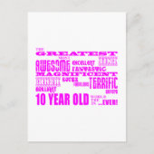 女の子の10歳の誕生日 : ピンクが最高の10歳 ポストカード (正面)