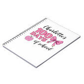 女の子の100日間の学校ピンク鉛筆リボン ノートブック (左側)