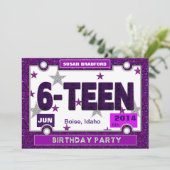 女の子の16歳の誕生日パーティー - ライセンスプレート 招待状 (スタンド正面)