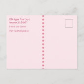 女の子の2歳の誕生日を記念して Save the Date 案内ポストカード (裏面)