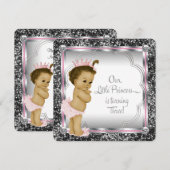 女の子の3歳の誕生日パーティー 招待状 (正面/裏面)