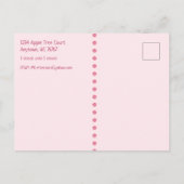 女の子の3歳の誕生日パーティー Save the Date 案内ポストカード (裏面)