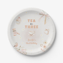 女の子の3歳の誕生日会にぴったりな「Tea for Three Birthday」パーティー ペーパープレート
