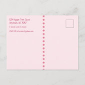 女の子の3歳誕生日を記念して Save the Date 案内ポストカード (裏面)