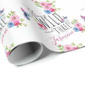 女の子の3番目の誕生日の花の名前バタフかわいらしライ ラッピングペーパー (ロールコーナー)