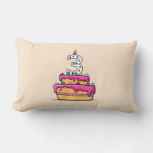 女の子の3rd誕生日、甘いピンクケーキの3つ