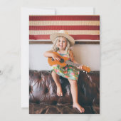 女の子の4th誕生日パーティー写真パーティー 招待状 (裏面)