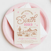 女の子の6歳のロデオ誕生日招待状 招待状