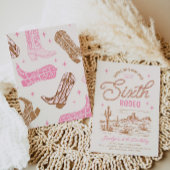 女の子の6歳のロデオ誕生日招待状 招待状