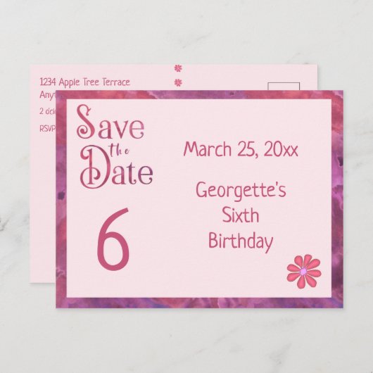 『女の子の6誕生日目を救う』 案内ポストカード (正面/裏面)