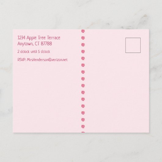 『女の子の6誕生日目を救う』 案内ポストカード (裏面)