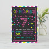 女の子の7歳の誕生日パーティーの招待状 招待状 (スタンド正面)