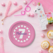 女の子の7th誕生日パーティープレートと年齢番号 ペーパープレート (パーティー)