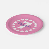 女の子の7th誕生日パーティープレートと年齢番号 ペーパープレート (アングル)