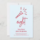 女の子の8歳の誕生日パーティー招待状 招待状 (正面)