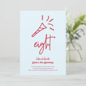 女の子の8歳の誕生日パーティー招待状 招待状 (スタンド正面)