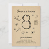 女の子の8歳の誕生日パーティー招待状 招待状 (正面)