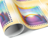 女の子の"どこかにthrの虹に"の包装紙 ラッピングペーパー (ロールコーナー)