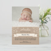 女の子の《キリスト教》洗礼式や命名式または洗礼のサンキューカード サンキューカード (スタンド正面)