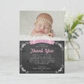 女の子の《キリスト教》洗礼式や命名式または洗礼のサンキューカード サンキューカード (スタンド正面)