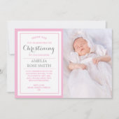 女の子の《キリスト教》洗礼式や命名式または洗礼のサンキューカード サンキューカード (正面)