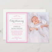 女の子の《キリスト教》洗礼式や命名式または洗礼のサンキューカード サンキューカード (正面/裏面)