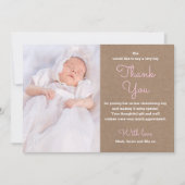 女の子の《キリスト教》洗礼式や命名式または洗礼のサンキューカード サンキューカード (正面)