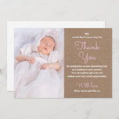 女の子の《キリスト教》洗礼式や命名式または洗礼のサンキューカード サンキューカード (正面/裏面)