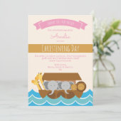 女の子の《キリスト教》洗礼式や命名式または洗礼のサンキューカード 招待状 (スタンド正面)